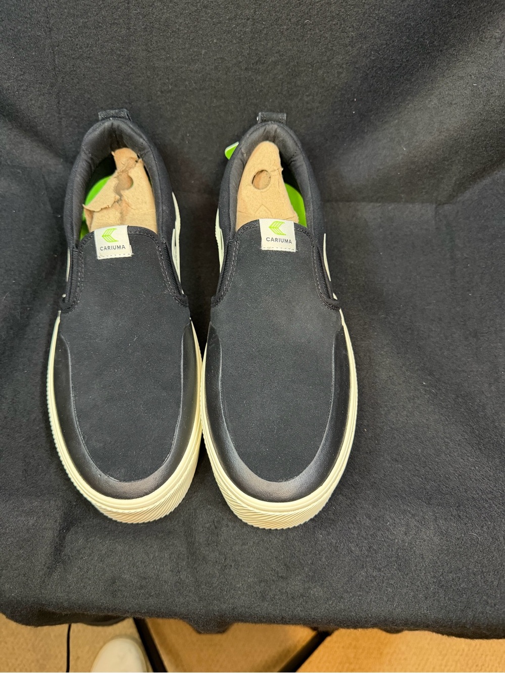 Cariuma Black Slip-On Canvas Loafers with Cream Sole 10.5, ladies 12